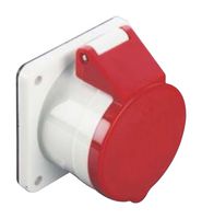 MP011060 - Industrial Pin & Sleeve Connector, MP-CEE, Socket, 3P+E, Panel Mount, Red, IP44, 32A, 400V - MULTICOMP PRO