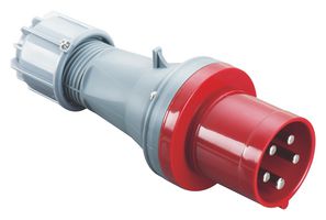 MP011067 - Industrial Pin & Sleeve Connector, MP-CEE, Plug, 3P+N+E, Cable Mount, Red, IP44, 63A, 400V - MULTICOMP PRO