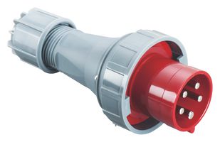 MP011103 - Industrial Pin & Sleeve Connector, MP-CEE, Plug, 3P+N+E, Cable Mount, Red, IP67, 63A, 400V - MULTICOMP PRO
