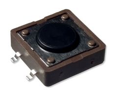 MPTSM-25N-S-V - Tactile Switch, SPST-NO, Top Actuated, 8.5mm, SMD, Brown Round Button, 160 gf, 50mA at 12VDC - MULTICOMP PRO