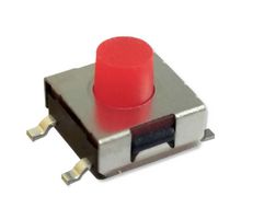 MPTSMW-69R-V - Tactile Switch, SPST-NO, Top Actuated, 3.8mm, SMD, Red Round Button, 260 gf, 50mA at 12VDC - MULTICOMP PRO