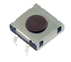 MPTSHW-21N-Q - Tactile Switch, SPST-NO, Top Actuated, Through Hole 4.3mm, Brown Round Button, 160 gf, 50mA at 24VDC - MULTICOMP PRO