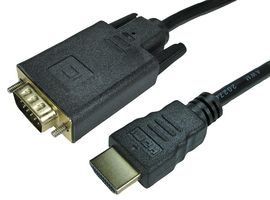 77HDMIVGCAB011 - Audio / Video Cable Assembly, HDMI Plug, VGA Plug, 3.28 ft, 1 m, Black - PRO SIGNAL