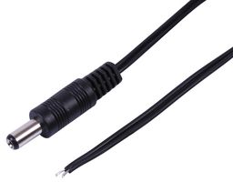 PELB2059 - Barrel Power Cord, 2.1mm DC Power Plug to Free End, 4.9 ft, 1.5 m, Black - PRO ELEC
