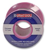 D01681 - SOLDER WIRE, SN60-PB40, 0.7MM, 100G - DURATOOL