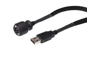 MP012106 - Magnetic Connector Cable Assembly, Braided, Magnetic 2 Position Plug, USB A Plug, 5 A, 5 m, 16.4 ft - MULTICOMP PRO