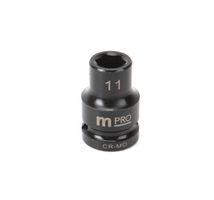 MP12-CRMO11 - Socket, Hex, 11 mm x 38 mm, 1/2" Drive Size, Chromium Molybdenum Steel, DIN3121, Auto Repair - MULTICOMP PRO