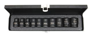 MP12-SS23160D - Impact Socket Set, 10 Pieces of 10/12/13/14/15/17/19/21/22/24mm Impact Socket Drives 1/2" - MULTICOMP PRO