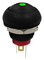 MP-PB11-2CSKG-10 - Vandal Resistant Switch, 0.535 ", SPST-NO-DM, Off-(On), Round Domed, Black - MULTICOMP PRO