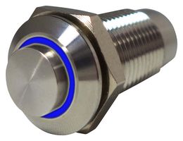 MP-PB7-07LB42CRRB12V - Vandal Resistant Switch, 12V LED, 0.492 ", SPST-NO-DM, Off-On, Round Raised, Natural - MULTICOMP PRO