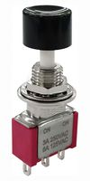 MP-PB8-AA22A1QE-3 - Pushbutton Switch, SPDT, On-On, Round Plunger, Black - MULTICOMP PRO