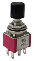 MP-PB8-BB12A1QE-1 - Pushbutton Switch, DPDT, On-(Off), Round Plunger, Black - MULTICOMP PRO