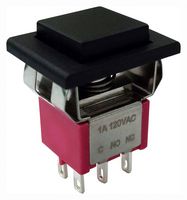 MP-PB8-BE221QE-1 - Pushbutton Switch, DPDT, On-(Off), Square, Black - MULTICOMP PRO