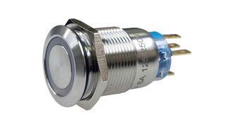 MP-19M11FEW2S - Vandal Resistant Switch, 6VDC LED Ring, MP Vandal Resistant Switches Momentary, 19 mm, SPST-NO - MULTICOMP PRO