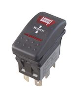 MP-264E4W-1ABD - Rocker Switch, 12VDC LED, IP67, (On)-Off-(On), DPDT, Illuminated, Panel Mount, Black - MULTICOMP PRO