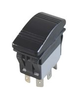 MP-264CNN-2ABD - Rocker Switch, 24VDC LED, IP67, (On)-Off-(On), DPDT, Illuminated, Panel Mount, Black - MULTICOMP PRO