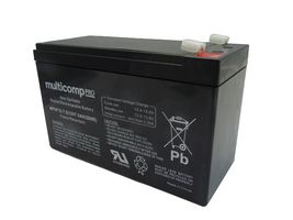 MPUF12-7.5 - Rechargeable Battery, 12 V, Lead Acid, 7.5 Ah, Quick Connect, 1 - MULTICOMP PRO