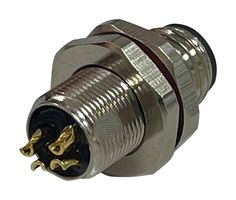 MP012457 - Sensor Connector, M8, Male, 4 Positions, Solder Pin, Straight Panel Mount - MULTICOMP PRO