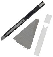 MP012488 - Snap Off Knife Set, 10 Blades, Slim, 140mm, 11 Piece - MULTICOMP PRO