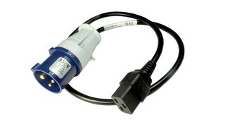 GW-151826 - Mains Power Cord, IEC 60309 to IEC 60320-1 C19, 1 m, 16 A, 250 V, Black, MP-IP44 Commando Series - MULTICOMP PRO