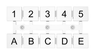 MP012899 - Terminal Block Marker, Marker Strip, DIN Rail Terminal Blocks, 1-5, A-E, 12.2 mm - MULTICOMP PRO