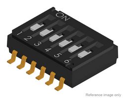 MP-DHA-02TQR - DIP / SIP Switch, 2 Circuits, Slide, Surface Mount, SPST-NO, 24 V, 25 mA - MULTICOMP PRO