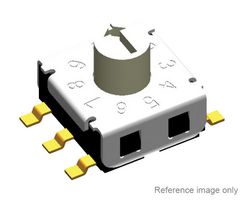 MP-RJM3-10R-Q-T/R - Rotary Coded Switch, MP Rotary Switches, Surface Mount, 10 Position, 24 VDC, Decimal, 25 mA - MULTICOMP PRO