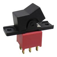MP3AD1R102M1QES - Rocker Switch, Sealed, On-None-On, DPDT, Non Illuminated, Panel Mount, Black - MULTICOMP PRO