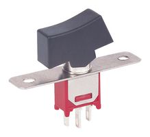 MP4MS1R102M1QES - Rocker Switch, Subminiature, On-None-On, SPDT, Non Illuminated, Panel Mount, Black - MULTICOMP PRO