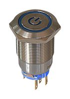 MPPK-19M13FQU4SS-ANTN - Vandal Resistant Switch, 24VDC LED, 19 mm, SPDT, Momentary, Round Flat, Natural - MULTICOMP PRO