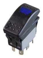 MPX5-114ENN-2ABD-1RN-S - Rocker Switch, 24VDC LED, IP67, On-Off, SPST-NO, Illuminated, Panel, Snap-In, Black - MULTICOMP PRO