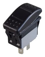 MPX5-134BNN-1ABD-4FN-S - Rocker Switch, 12VDC LED, IP67, On-Off-On, SPDT, Illuminated, Panel, Snap-In, Black - MULTICOMP PRO