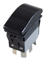 MPX5-164CNN-NABB-1NN-S - Rocker Switch, IP67, (On)-Off-(On), SPDT, Non Illuminated, Panel, Snap-In, Black - MULTICOMP PRO