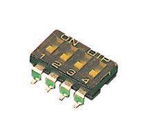 MCEMR-04-T-V - DIP / SIP Switch, 4 Circuits, Recessed, Surface Mount, SPST-NO, 24 V, 25 mA - MULTICOMP PRO