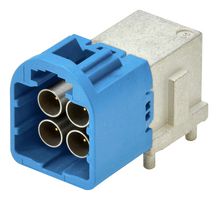 MP012348 - RF / Coaxial Connector, Mini FAKRA Coaxial, Right Angle Plug, Through Hole Right Angle, 50 ohm - MULTICOMP PRO