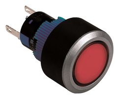 MPAB-PB-1075 - LED Panel Mount Indicator, Round, Pin Terminals, Red, 24 V, 22 mm, 6 mA, IP65 - MULTICOMP PRO