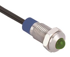 MPAB-AV-0803 - LED Panel Mount Indicator, 150mm Wire Lead Terminals, Green, 24 V, 8 mm, 5 mA, IP67 - MULTICOMP PRO