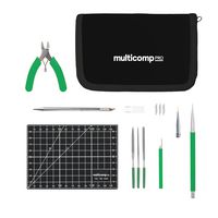 MP013861 - Micro Precision Tool Set, Cutting Mat, 3x Mini Needle Files, Micro Knife, Mouldline Remover, Brush - MULTICOMP PRO