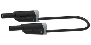 MP771105 - Banana Test Lead, 4mm Banana Plug, Stackable, 4mm Stackable Banana Plug, 2.32 ", 59 mm, Black - MULTICOMP PRO