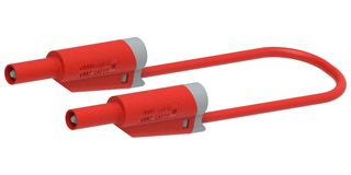 MP771115 - Banana Test Lead, 4mm Banana Plug, Stackable, 4mm Stackable Banana Plug, 2.32 ", 59 mm, Red, 36 A - MULTICOMP PRO