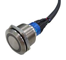 MPB25-A0F10E-712-JQ - Vandal Resistant Switch, Ring Illuminated, 12V, MPB19/25 Series, 25 mm, SPST-NO, SPST-NC, Momentary - MULTICOMP PRO