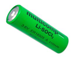 MP013865 - Battery, 3.6 V, Lithium Thionyl Chloride, 4.1 Ah, Raised Positive and Negative, 1 - MULTICOMP PRO