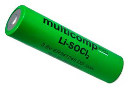MP013869 - Battery, 3.6 V, DD, Lithium Thionyl Chloride, 35 Ah, Raised Positive and Negative, 1 - MULTICOMP PRO