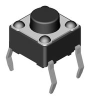 MPDTS-62K-V - Tactile Switch, SPST-NO, Black, Top Actuated, Through Hole, Round Button, 100 gf, 50mA at 12VDC - MULTICOMP PRO