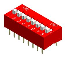 MPNDS-01 - DIP / SIP Switch, 1 Circuits, Raised Slide, Through Hole, SPST-NO, 24 V, 25 mA - MULTICOMP PRO