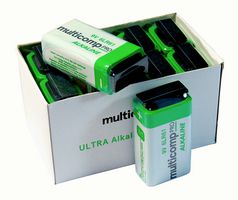 MP-PSG91117 - Battery, 9 V, PP3, Alkaline, 475 mAh, Snap Contact, 10 - MULTICOMP PRO