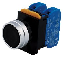 MPA204B-M1E20B - Industrial Pushbutton Switch, 22.3 mm, DPST-NO, Momentary, Round Flush, Black - MULTICOMP PRO