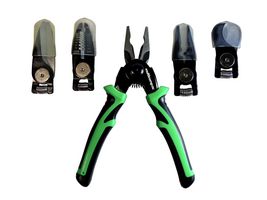 MP014774 - Plier Set, 8", Combination Plier/Wire Stripper/Crimping Clamp/Shear/Cable Shear Heads - MULTICOMP PRO