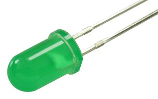L053XGD - LED, AlInGaP, Green, Through Hole, T-1 3/4 (5mm), 20 mA, 2.1 V, 570 nm - MULTICOMP PRO