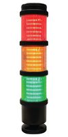 MP014821 - Light Tower, Mini, 3 Tiers, Amber/Green/Red, 240 VAC, IP66, Flashing/Steady, 55 x 238.5mm, - MULTICOMP PRO